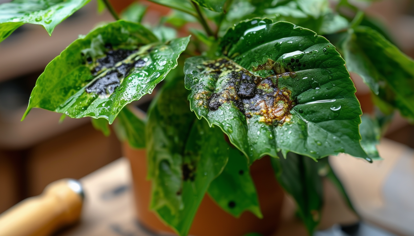 taches foliaires bacteriennes plantes interieur